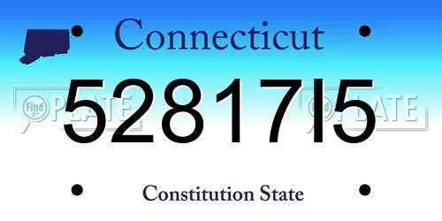 52817I5 Connecticut License Plate