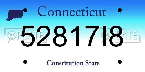52817I8 Connecticut License Plate