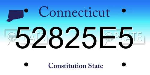 52825E5 Connecticut License Plate