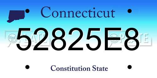 52825E8 Connecticut License Plate