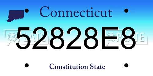 52828E8 Connecticut License Plate