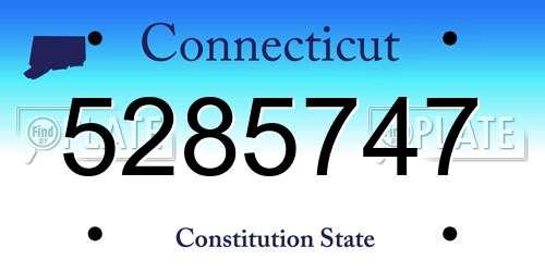 5285747 Connecticut License Plate