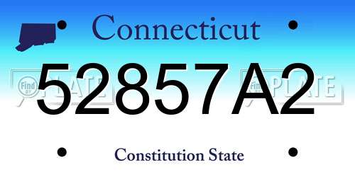 52857A2 Connecticut License Plate