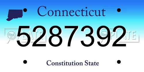5287392 Connecticut License Plate