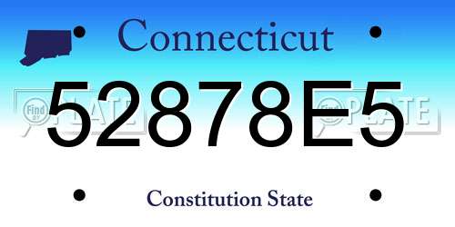 52878E5 Connecticut License Plate