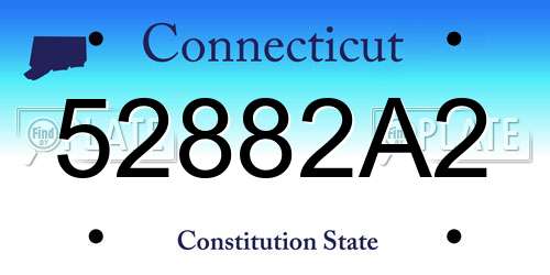 52882A2 Connecticut License Plate