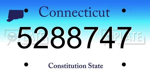5288747 Connecticut License Plate