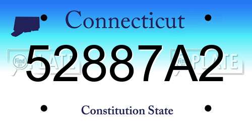 52887A2 Connecticut License Plate