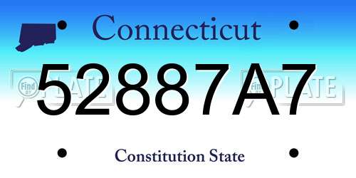 52887A7 Connecticut License Plate