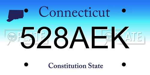 528AEK Connecticut License Plate