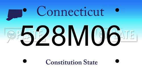 528M06 Connecticut License Plate