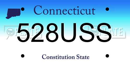 528USS Connecticut License Plate
