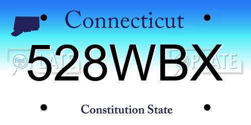 528WBX Connecticut License Plate