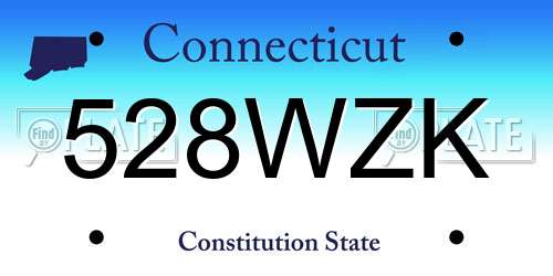 528WZK Connecticut License Plate