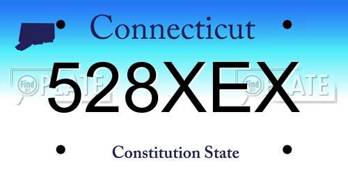 528XEX Connecticut License Plate