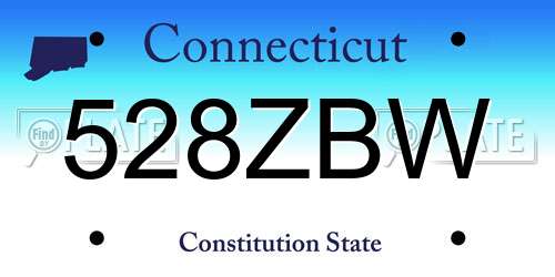528ZBW Connecticut License Plate