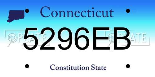 5296EB Connecticut License Plate
