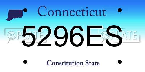 5296ES Connecticut License Plate