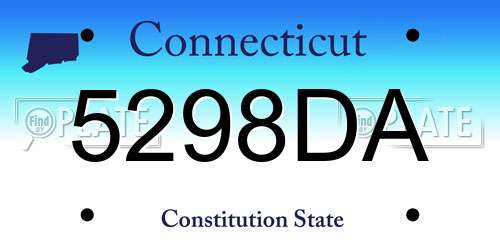 5298DA Connecticut License Plate