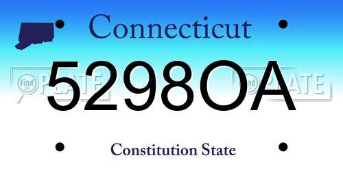 5298OA Connecticut License Plate