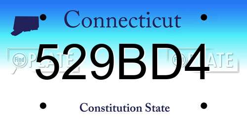 529BD4 Connecticut License Plate