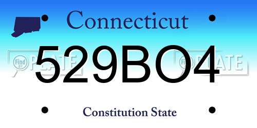 529BO4 Connecticut License Plate