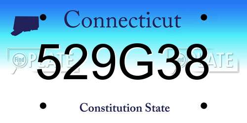 529G38 Connecticut License Plate
