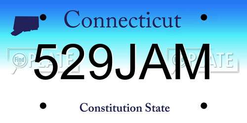 529JAM Connecticut License Plate