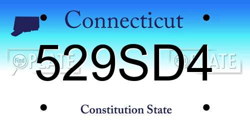 529SD4 Connecticut License Plate