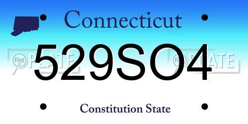 529SO4 Connecticut License Plate