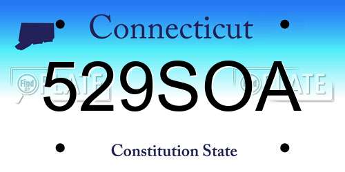 529SOA Connecticut License Plate