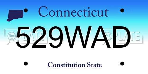 529WAD Connecticut License Plate