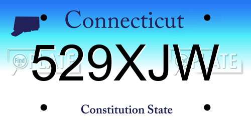 529XJW Connecticut License Plate