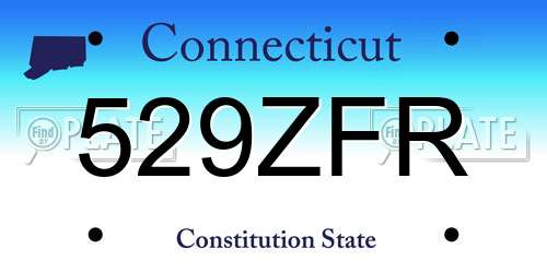 529ZFR Connecticut License Plate