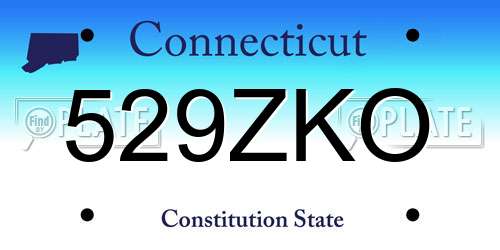 529ZKO Connecticut License Plate