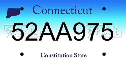 52AA975 Connecticut License Plate