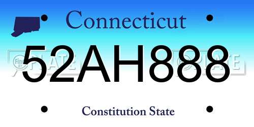 52AH888 Connecticut License Plate