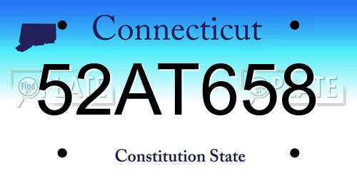 52AT658 Connecticut License Plate