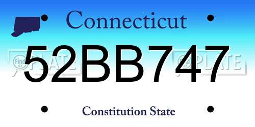 52BB747 Connecticut License Plate