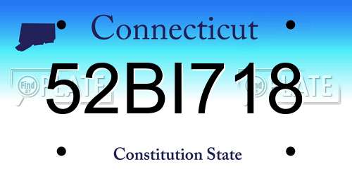 52BI718 Connecticut License Plate