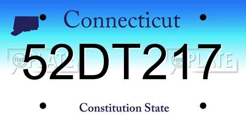 52DT217 Connecticut License Plate