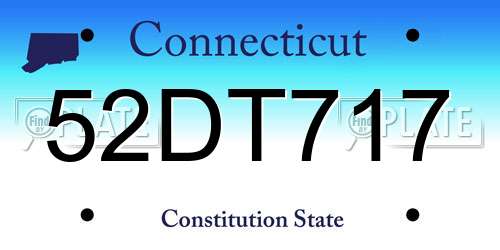 52DT717 Connecticut License Plate