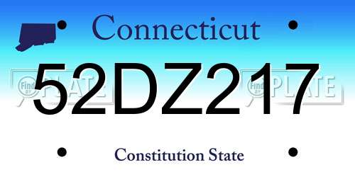 52DZ217 Connecticut License Plate