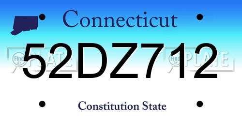 52DZ712 Connecticut License Plate