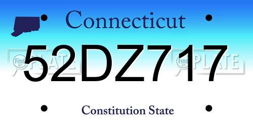 52DZ717 Connecticut License Plate