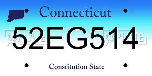 52EG514 Connecticut License Plate