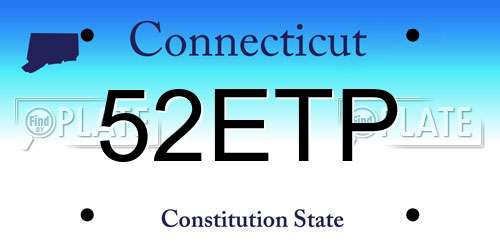 52ETP Connecticut License Plate