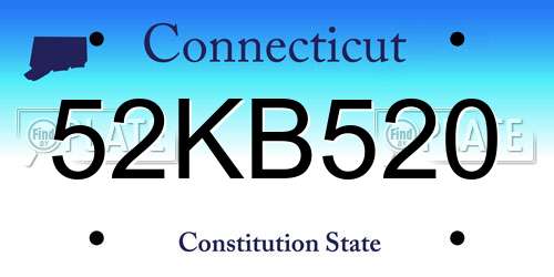 52KB520 Connecticut License Plate