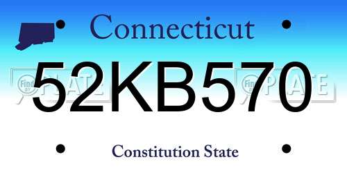 52KB570 Connecticut License Plate