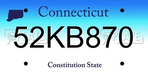 52KB870 Connecticut License Plate